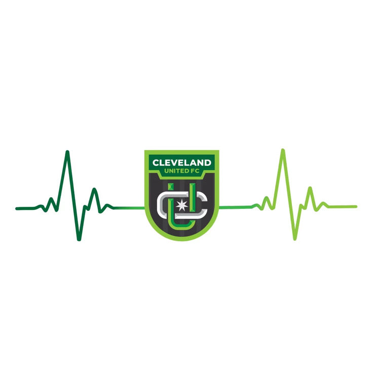 Cleveland United FC Heartbeat Crest Sticker (1.1” x 3.5”)