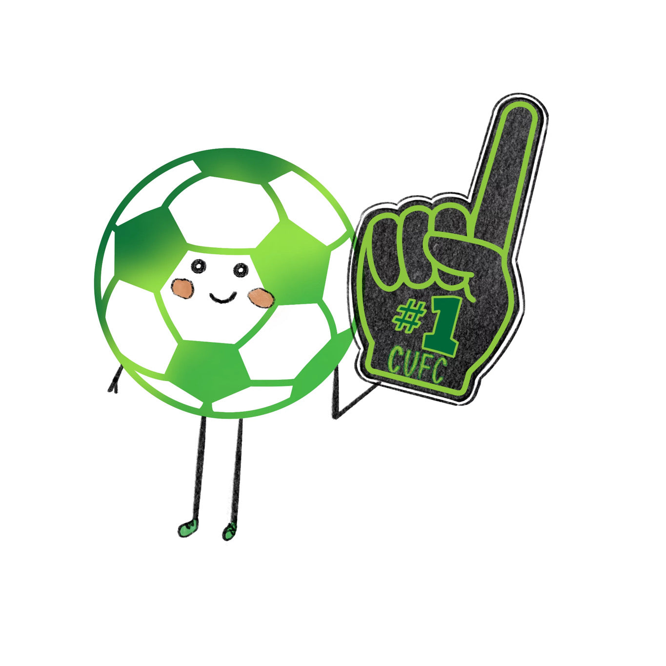 Cleveland United FC Smiling Soccer Ball Sticker (2.5” x 2.5”)