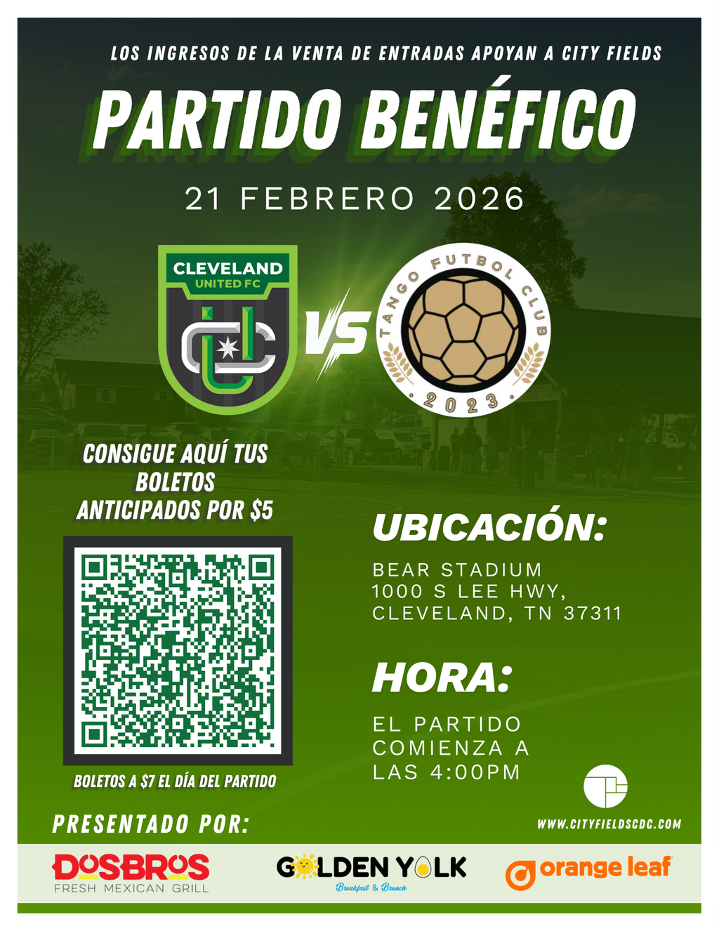 Partido benéfico de pretemporada | Cleveland United FC vs. Tango FC